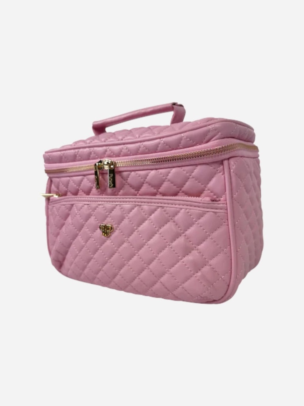 Quilted Pink Cosmetic Train Case - Unbranded
